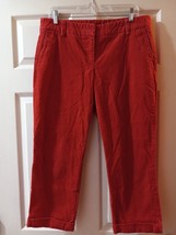 J Crew Women Cordoroy Capri Pants Size 10 Red - £14.88 GBP