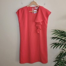 NWT Jade by Melody Tam | Coral Asymmetrical Ruffle Shift Dress, womens size XS - £34.40 GBP