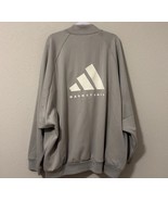 Adidas Men&#39;s Track Jacket Gray White Basketball Comfort Oversized HN9269... - $59.99
