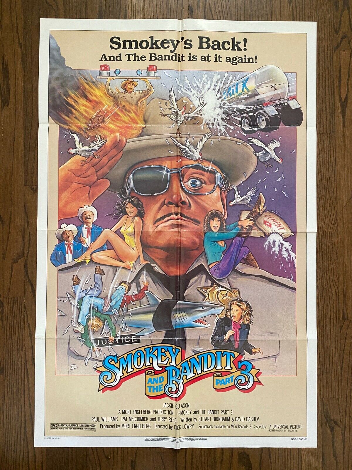 SMOKEY AND THE BANDIT PART 3 (1983) Jackie Gleason Great Artwork Orig On... - $75.00
