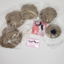 Ash Blonde Small Hair Wrap 5 pcs Hairpieces Curly Messy Bun with Accessories - £27.07 GBP