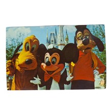 Postcard Walt Disney World Welcome To The Magic Kingdom Mickey Pluto Goofy - £5.46 GBP