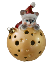 Luminary Flameless Candle Mouse with Christmas Ball - $14.85