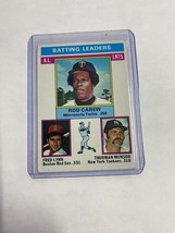 1976 Topps &#39;75 AL Batting Leaders baseball card #192 Rod Carew F.Lynn T.... - £2.35 GBP