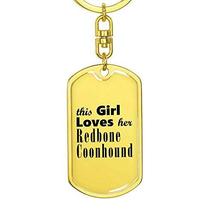 Redbone Coonhound - Luxury Dog Tag Keychain 18K Yellow Gold Finish - £28.10 GBP