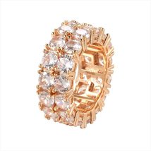 Men Engagement Ring Fashion Women Love Hip Hop Crystal Zircon Boho Rings(6,gold) - £9.43 GBP