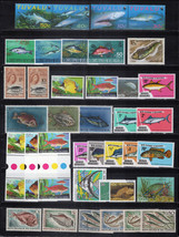 Fish Stamp Collection All MNH Marine Life Sharks Marlin ZAYIX 0324S0061 - $17.35