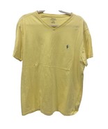 POLO RALPH LAUREN Men&#39;s Short Sleeve Solid YELLOW V-Neck T-Shirt Blue Lo... - $12.93 CAD