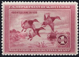 RW2, Mint LH $1 Federal Duck Stamp CV $375 - Stuart Katz - $225.00