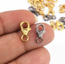 2Pc Antique Finish Pave Diamond Lobster Lock Sterling Silver Small Jewel... - $51.24