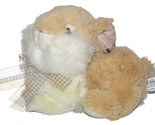 Fine Toy Co Light Tan Cream White Rabbit Bunny w/Bow Plush Lovey Stuffed... - £25.61 GBP