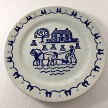 Set of 4 Metlox Poppytrail Provincial Blue Dinner Plates 10&quot; USA Farmer Horse - £37.94 GBP