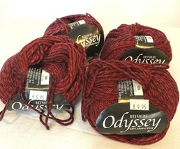 Reynolds&#39; Odyssey 100% Merino Wool Yarn Lot of 4 Red - £18.59 GBP