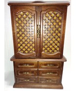 Centurion Jewelry Box Hutch Double Sided Swivel Top Vintage 20in Tall - £85.90 GBP