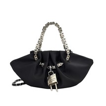Designer Chain Shoulder Bag Women&#39;s Cloud Handbag Pleated Crossbody Bag Casual T - £48.94 GBP