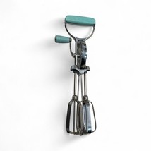 Flint Ecko Best Hand Mixer Egg Beater Stainless Teal Light Blue Aqua Han... - $25.48