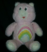 16&quot; Vintage Ooak Hand Made Pink Care Bears Rainbow Stuffed Animal Plush Toy Girl - £26.57 GBP
