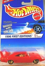 96 Hot Wheels #382 1ST Ed. 3/12 -1970 Dodge Charger Daytona Red W Gold In Case - £6.44 GBP