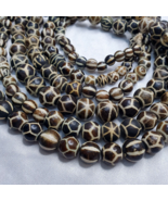 South Asian Burma Necklace Old Pumtek pyu beads Palm Wood Fossilized beads - £113.81 GBP
