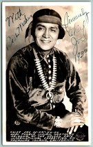 RPPC Chief Joe Sekakuku A Hopi Pueblo GGIE Autographed  Frashers Postcard J12 - £46.40 GBP