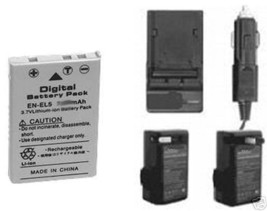 EN-EL5 ENEL5 Battery + Charger for Nikon P3 P4 P80 P90 P5000 P5100 3700 S10 - £18.99 GBP