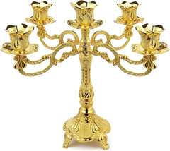 5-Candle Metal Candelabra 10.3 Inch Tall Candlestick Candle Holders for ... - $62.36