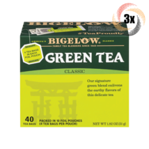 3x Boxes Bigelow Classic Natural Green Tea | 40 Tea Bags Per Box | 1.82oz - £20.47 GBP