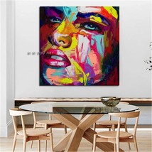 Palette Knife Face Painting Portrait Impasto Figure On Canvas Hand Painted Franc - £87.04 GBP+