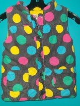 Carters Fleece lined Size 6x Corduroy Polka Dot Vibrant Vest for Girls Fall Cozy - $14.49