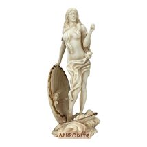 An item in the Art category: Aphrodite, Göttin der Liebe Statue - Akt in Muschelgrau Patina Skulptur