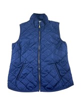 Old Navy Womens Vest Size Medium Blue Quilted Full Zip Pockets Sleeveless - $14.85