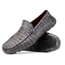 Remo Genuine Caiman Slip On Driving Loafers Gray image 2
