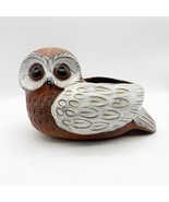 VINTAGE 70&#39;S NEIMAN MARCUS TERRA COTTA OWL PLANTER MADE IN JAPAN W Label - $48.30 CAD
