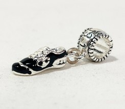 NEW Black Running Shoe Half-Marathon Charm Bead 13.1 runner bracelet gift 1.25&quot; - £10.32 GBP