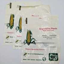 Lot Of (3) Vintage Degradable Plastic Illinois Corn Marketing Board 8&quot;x1... - £14.00 GBP