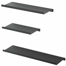 Black Floating Shelves, Metal Wall Shelves Set Of 3 For Bedroom, Living Room, Ba - £30.66 GBP