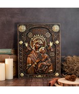 Square Our Lady of Perpetual Help Wood Carved Wall Decor 14&quot; - $82.00 CAD+