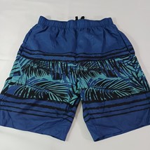 Open Trails Men's Blue Tropical Print Board Elastic Waist Short Swim Trunks Sz L image 9