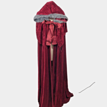 Burgundy Velvet Cape Deluxe Faux Fur Hood Adult One Size Spirit Hallowee... - £21.01 GBP