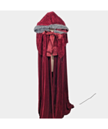 Burgundy Velvet Cape Deluxe Faux Fur Hood Adult One Size Spirit Hallowee... - £20.79 GBP