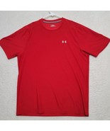 Under Armour Shirt Men&#39;s Size L Large Activewear Red Heat Gear Short Sleeve - $9.87