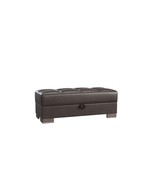 PrimeNest SkyHaven Brown PU Upholstered Storage Ottoman - $570.04 CAD