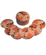 Set of 6 Metal Coasters Pink White Roses Cork Backed In Matching Tin - £14.70 GBP