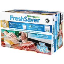 FoodSaver FreshSaver Vacuum Sealing Zipper Bags 72 Quarts 48 Galon Size BPA FREE - £75.68 GBP