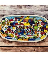 Jesus Roman Xalitla Gro Mexico Handpainted Decorative Large Platter Marked - $77.39 CAD