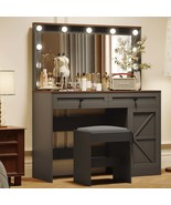 43&quot; Makeup Vanity w/ Mirror &amp; Lights (Black) - $412.95 CAD