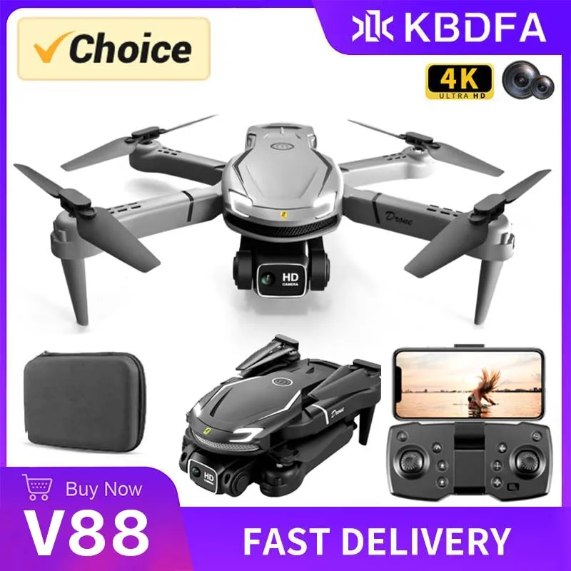 Kbdfa V88 Wifi Fpv Drone With Wide Angle Hd 4K 1080P Camera Height Hold Foldab - £29.16 GBP+