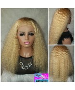 Paulina&quot; 13x4 Lace Front, Blond Peruvian Curly Virgin Hair Blonde Wig (t... - £199.89 GBP