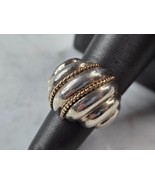 Womens Vintage Estate Sterling Silver 14K Gold Modernist Ring, 11.0g E3922 - €81,30 EUR
