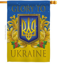 Glory To Ukraine House Flag Cause 28 X40 Double-Sided Banner - £29.55 GBP